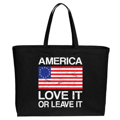 America Love It Or Leave It Betsy Ross Cotton Canvas Jumbo Tote