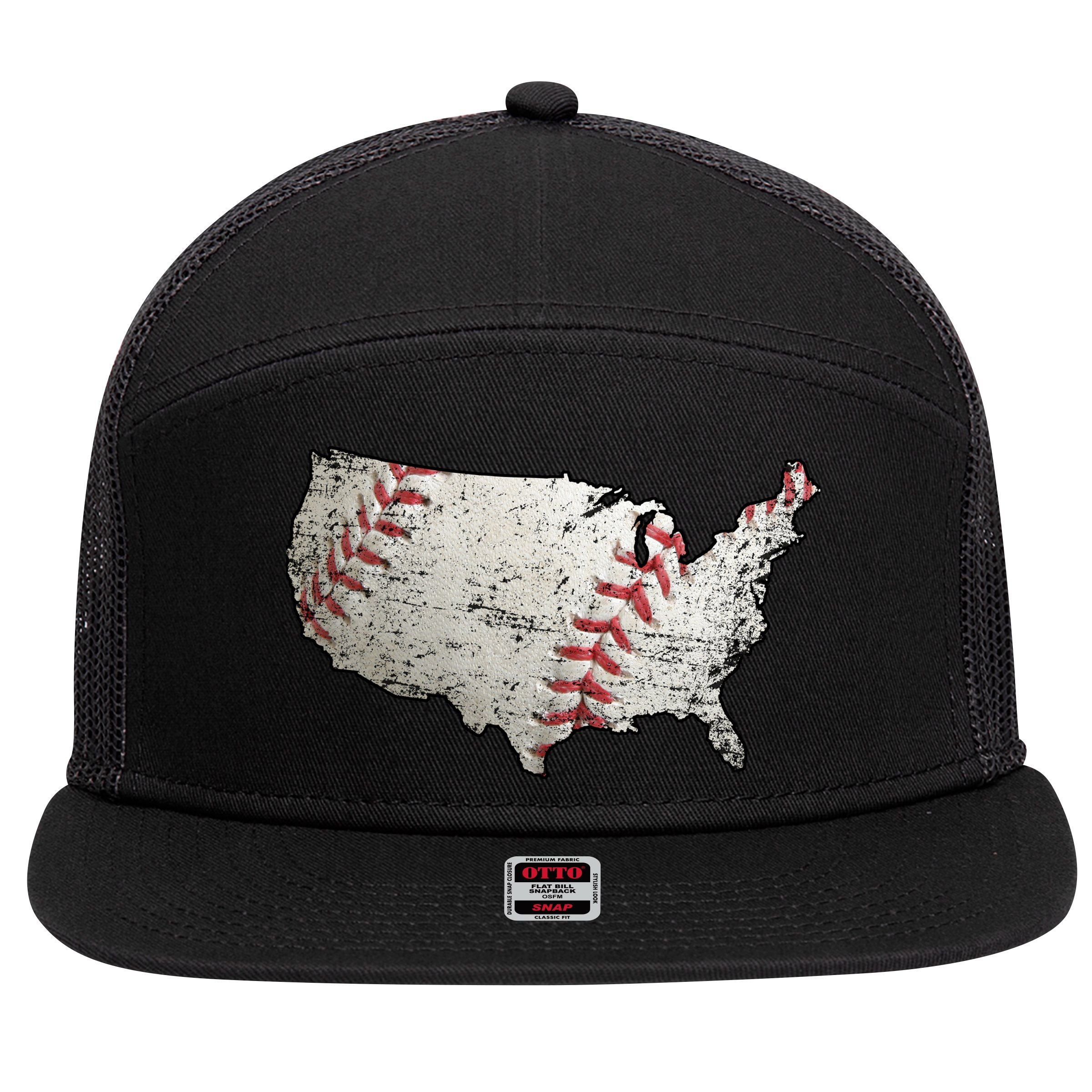 America Loves Baseball 7 Panel Mesh Trucker Snapback Hat