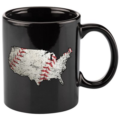 America Loves Baseball 11oz C Handle Ceramic Mug