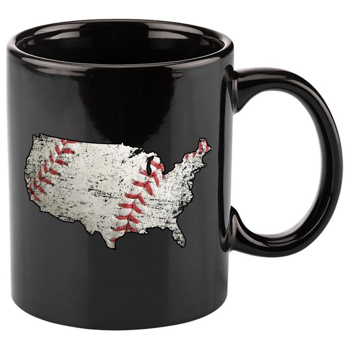 America Loves Baseball 11oz C Handle Ceramic Mug