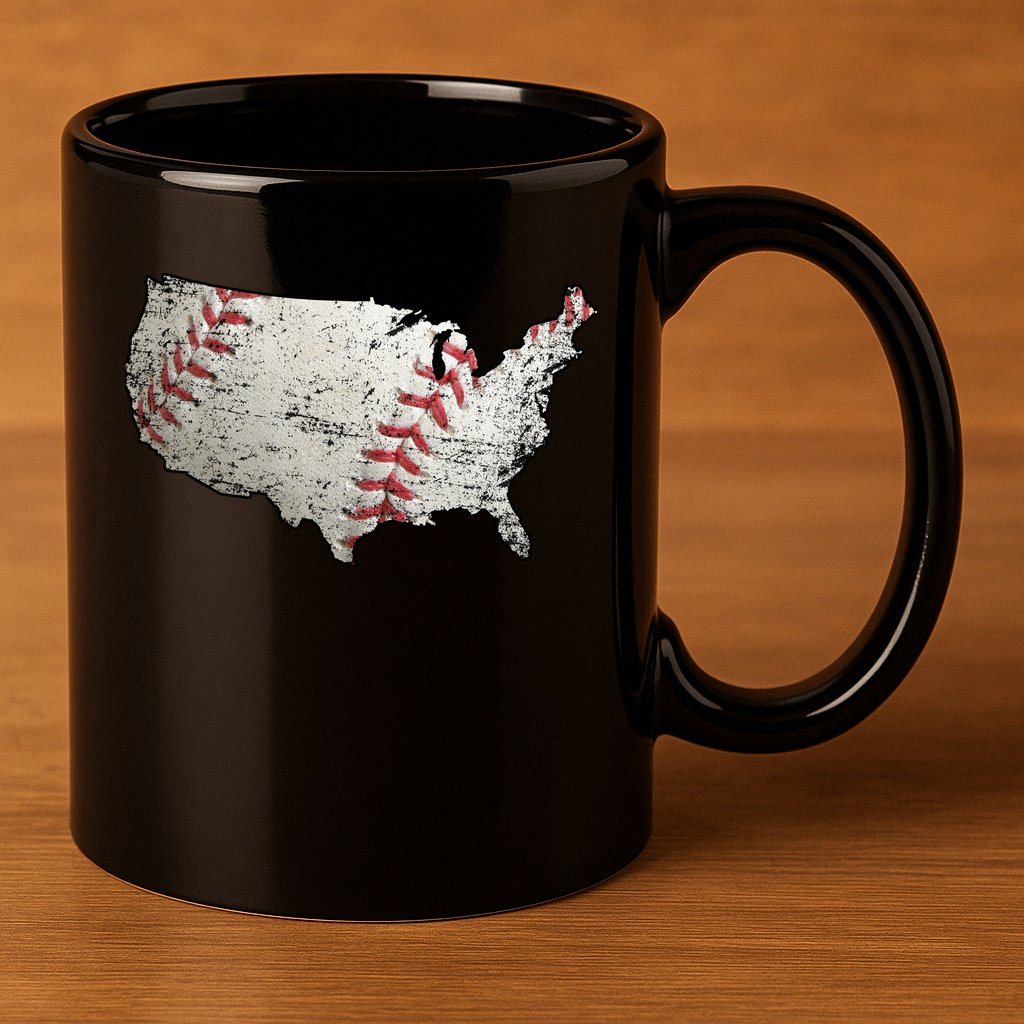 America Loves Baseball 11oz C Handle Ceramic Mug