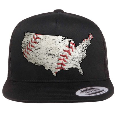 America Loves Baseball Flat Bill Trucker Hat