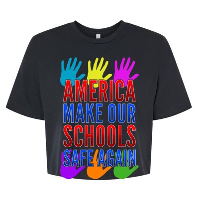 America Make Our Schools Safe Again Bella+Canvas Jersey Crop Tee