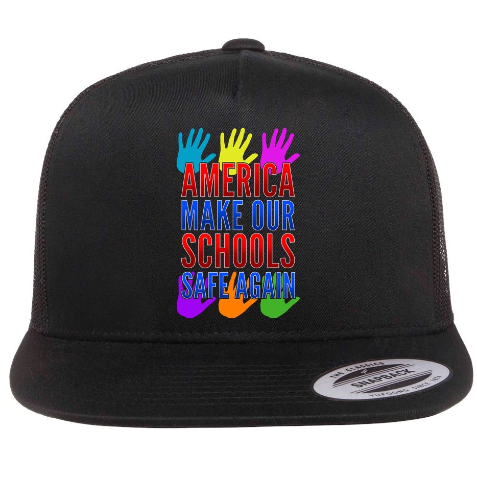 America Make Our Schools Safe Again Flat Bill Trucker Hat