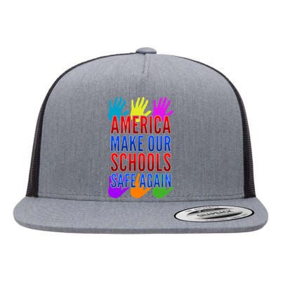 America Make Our Schools Safe Again Flat Bill Trucker Hat