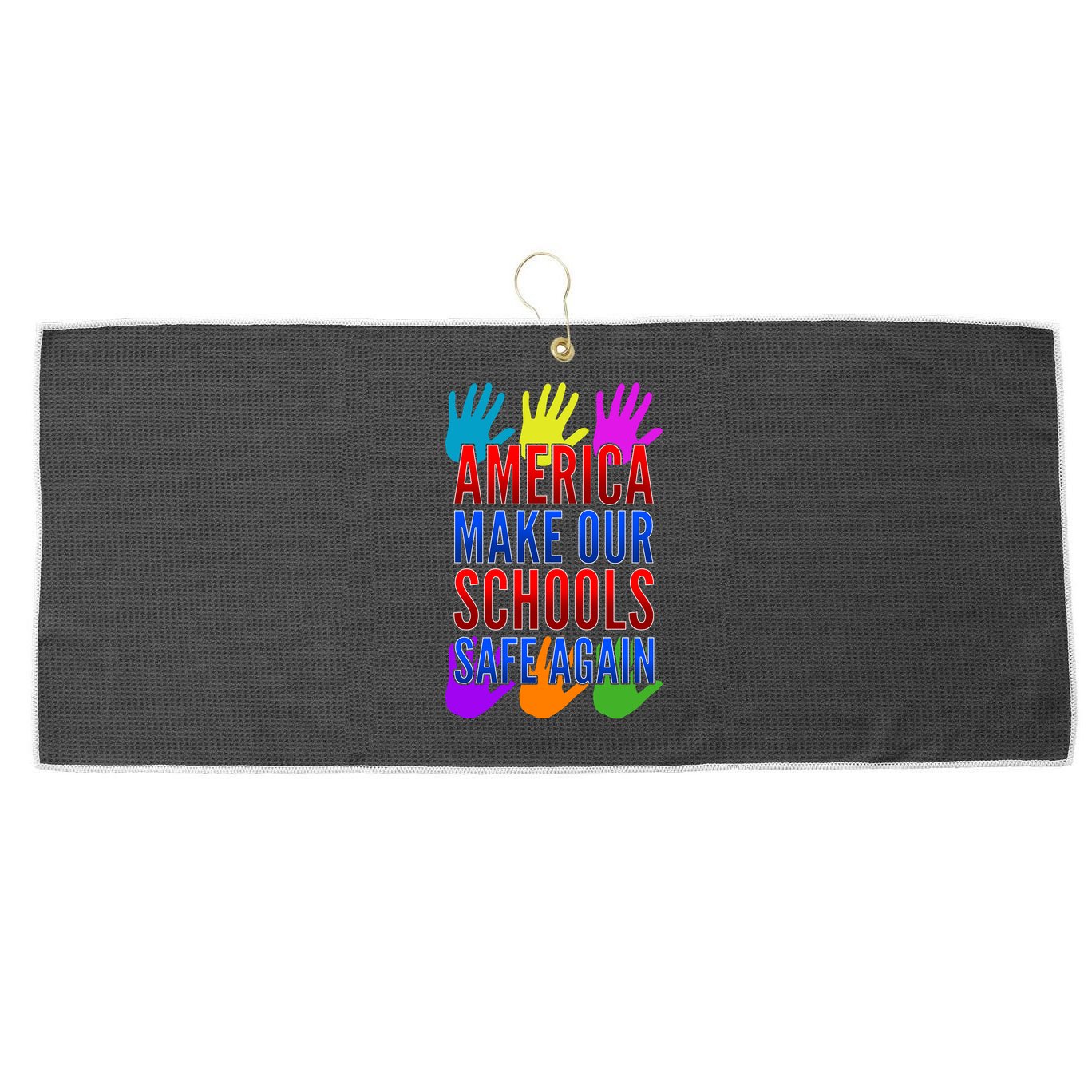 America Make Our Schools Safe Again Large Microfiber Waffle Golf Towel