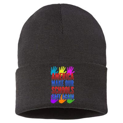 America Make Our Schools Safe Again Sustainable Knit Beanie