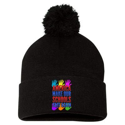 America Make Our Schools Safe Again Pom Pom 12in Knit Beanie