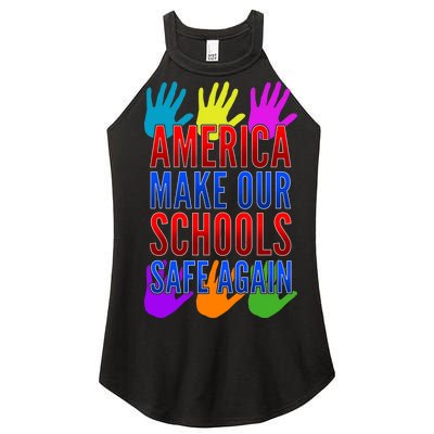 America Make Our Schools Safe Again Women’s Perfect Tri Rocker Tank