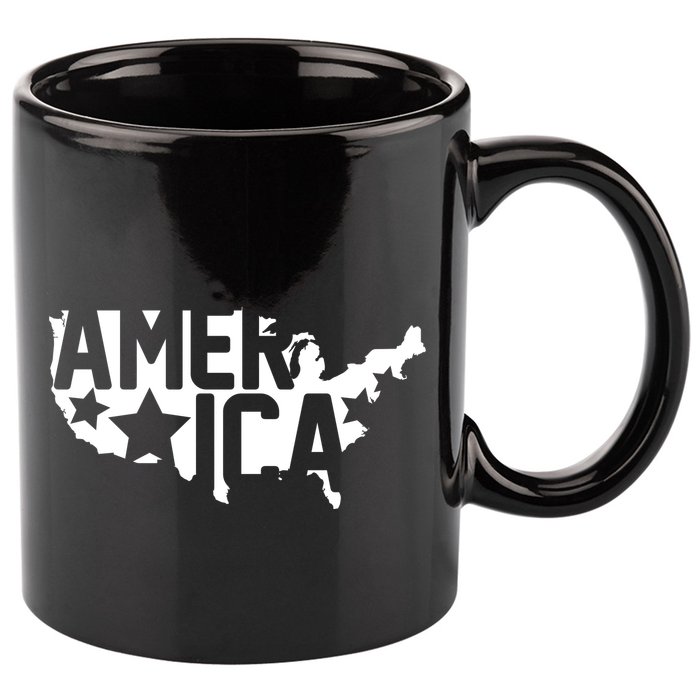 America State Map 11oz C Handle Ceramic Mug