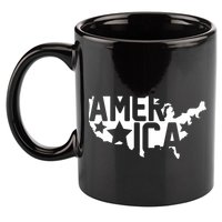 America State Map 11oz C Handle Ceramic Mug