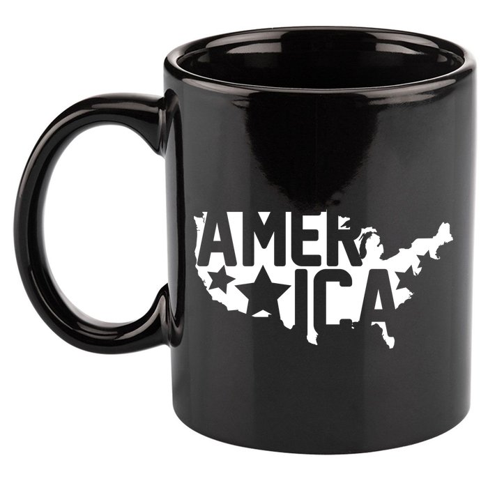 America State Map 11oz C Handle Ceramic Mug