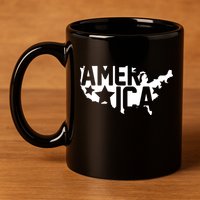 America State Map 11oz C Handle Ceramic Mug