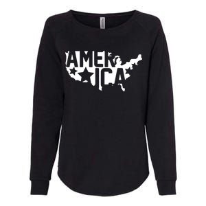 America State Map Womens California Wash Sweatshirt