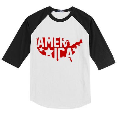 America State Map Kids Colorblock Raglan Jersey