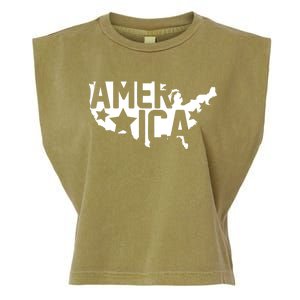 America State Map Garment-Dyed Women's Muscle Tee