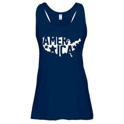 America State Map Ladies Essential Flowy Tank