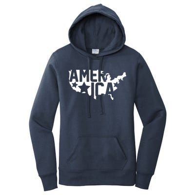 America State Map Women's Pullover Hoodie