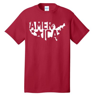 America State Map Tall T-Shirt