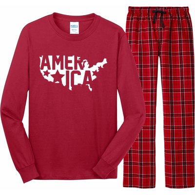 America State Map Long Sleeve Pajama Set