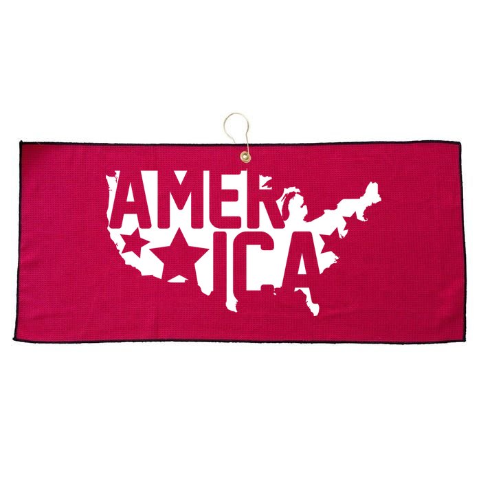 America State Map Large Microfiber Waffle Golf Towel