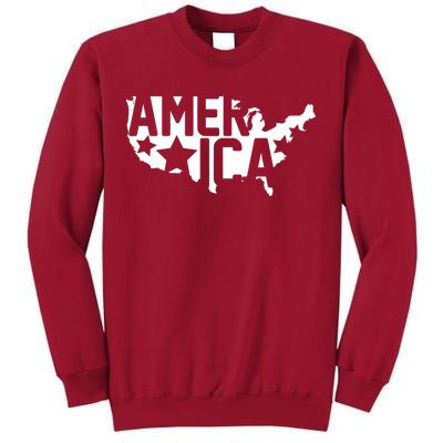 America State Map Tall Sweatshirt