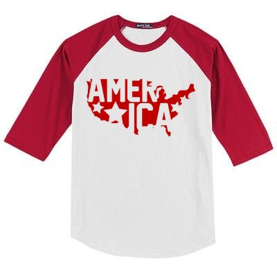 America State Map Kids Colorblock Raglan Jersey