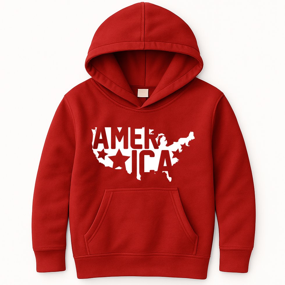 America State Map Kids Hoodie