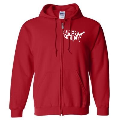 America State Map Full Zip Hoodie