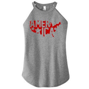 America State Map Women's Perfect Tri Rocker Tank