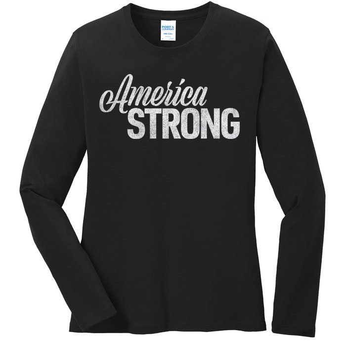 America Strong Ladies Long Sleeve Shirt