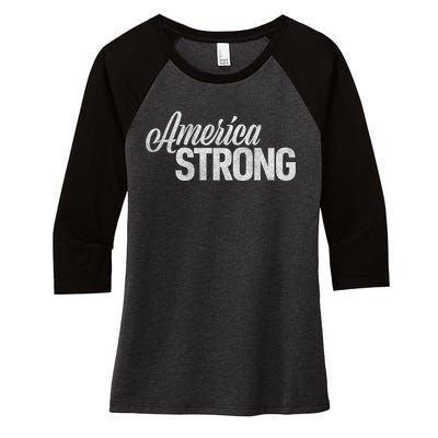 America Strong Women's Tri-Blend 3/4-Sleeve Raglan Shirt