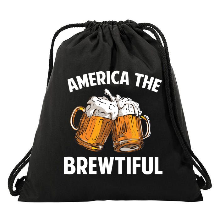 America The Brewtiful Drawstring Bag