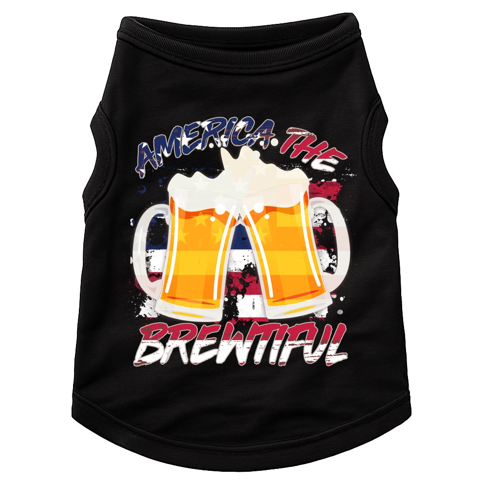 America The Brewtiful Beer USA Flag Doggie Tank