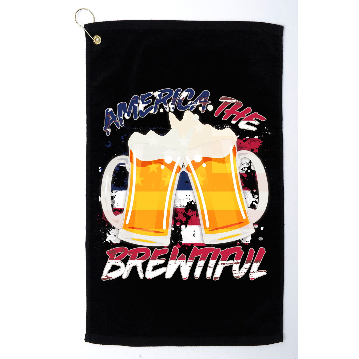America The Brewtiful Beer USA Flag Golf Towel