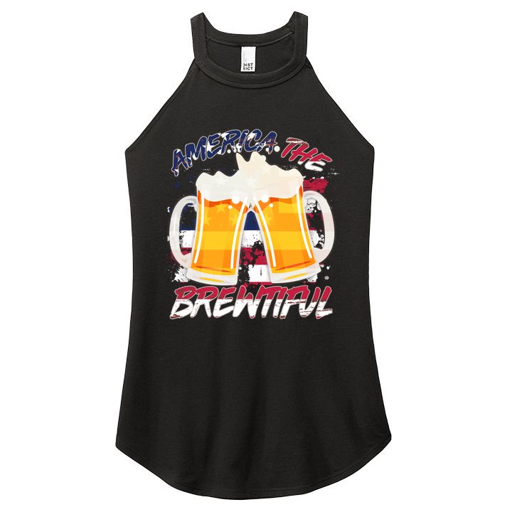 America The Brewtiful Beer USA Flag Women's Perfect Tri Rocker Tank
