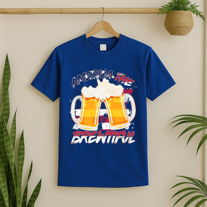 America The Brewtiful Beer USA Flag T-Shirt