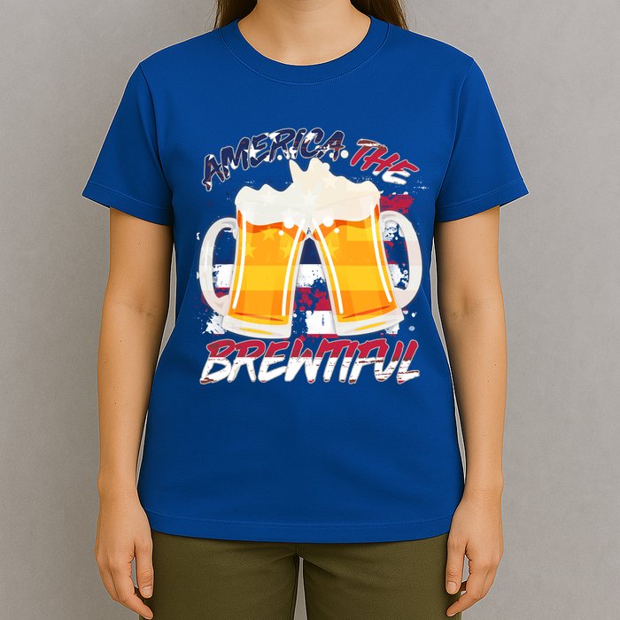 America The Brewtiful Beer USA Flag T-Shirt