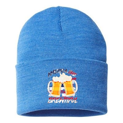 America The Brewtiful Beer USA Flag Sustainable Knit Beanie