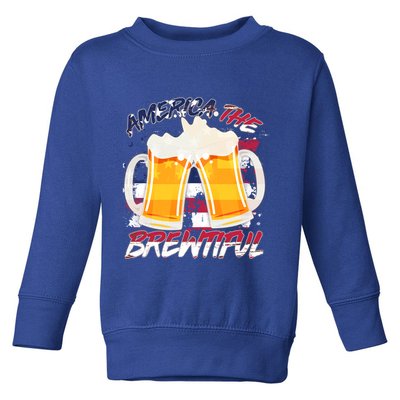 America The Brewtiful Beer USA Flag Toddler Sweatshirt