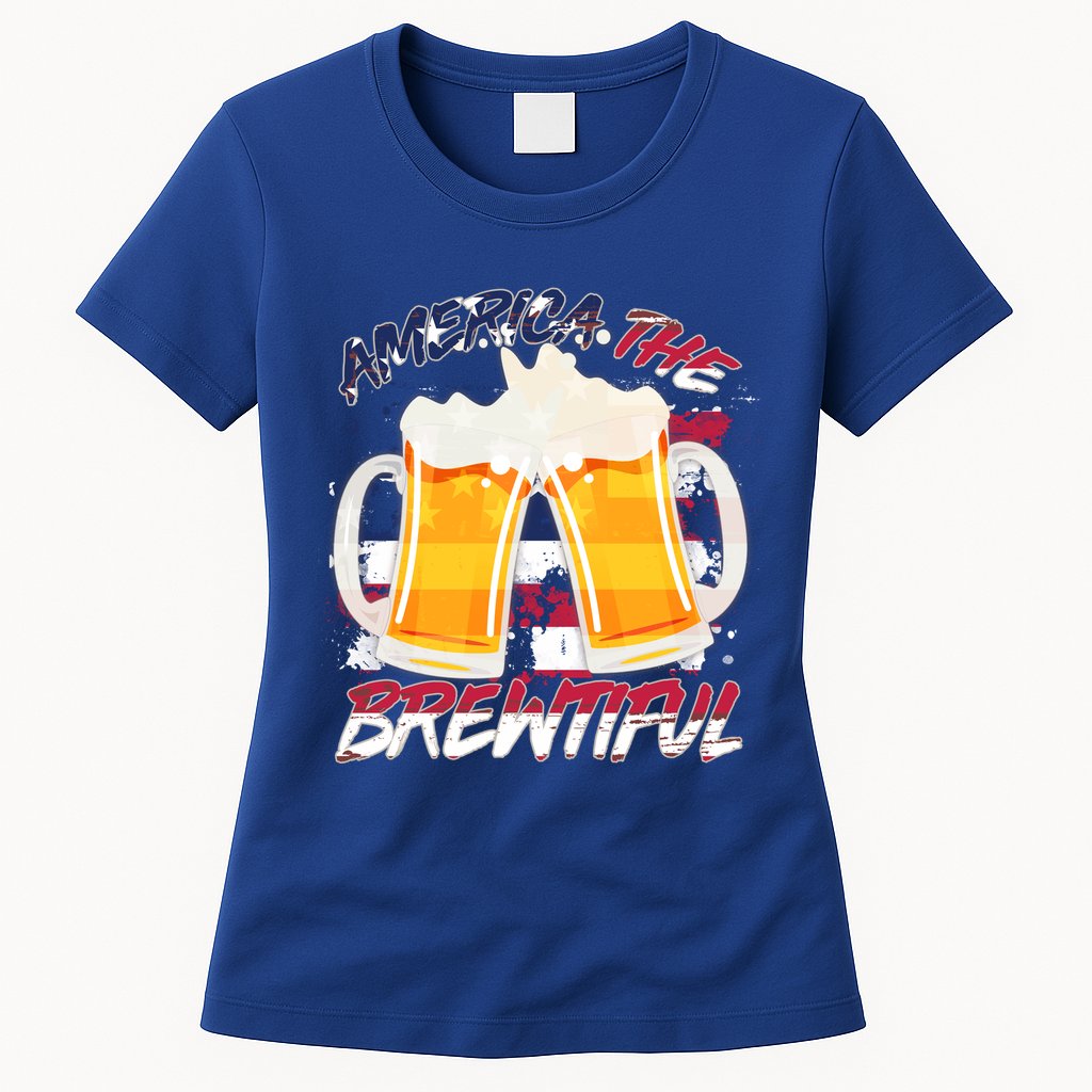 America The Brewtiful Beer USA Flag Womens T-Shirt