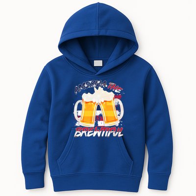 America The Brewtiful Beer USA Flag Kids Hoodie