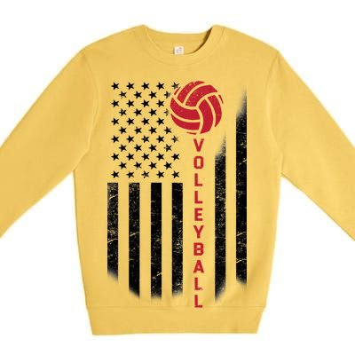 America Volleyball Flag Premium Crewneck Sweatshirt