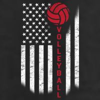 America Volleyball Flag 7 Panel Mesh Trucker Snapback Hat