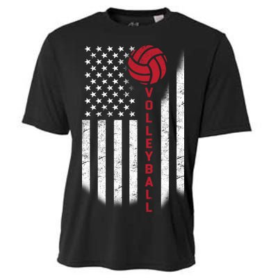 America Volleyball Flag Cooling Performance Crew T-Shirt