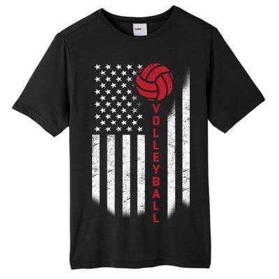 America Volleyball Flag Tall Fusion ChromaSoft Performance T-Shirt