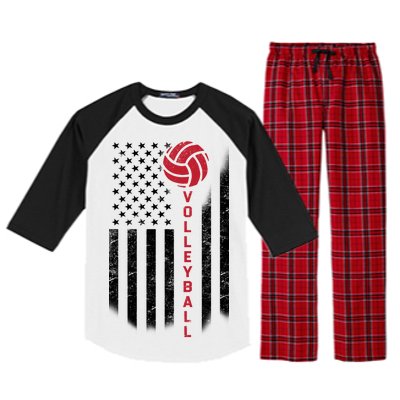 America Volleyball Flag Raglan Sleeve Pajama Set