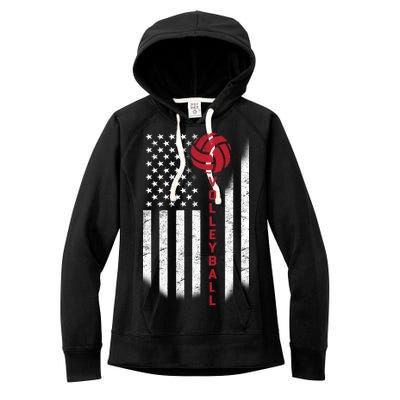 America Volleyball Flag Women's Fleece Hoodie