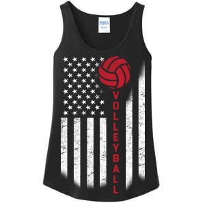 America Volleyball Flag Ladies Essential Tank