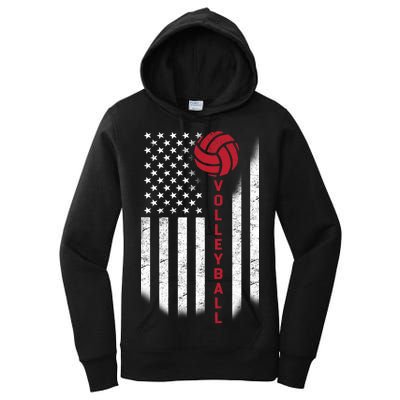 America Volleyball Flag Women's Pullover Hoodie